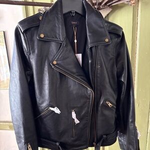 Quince moto leather jacket
